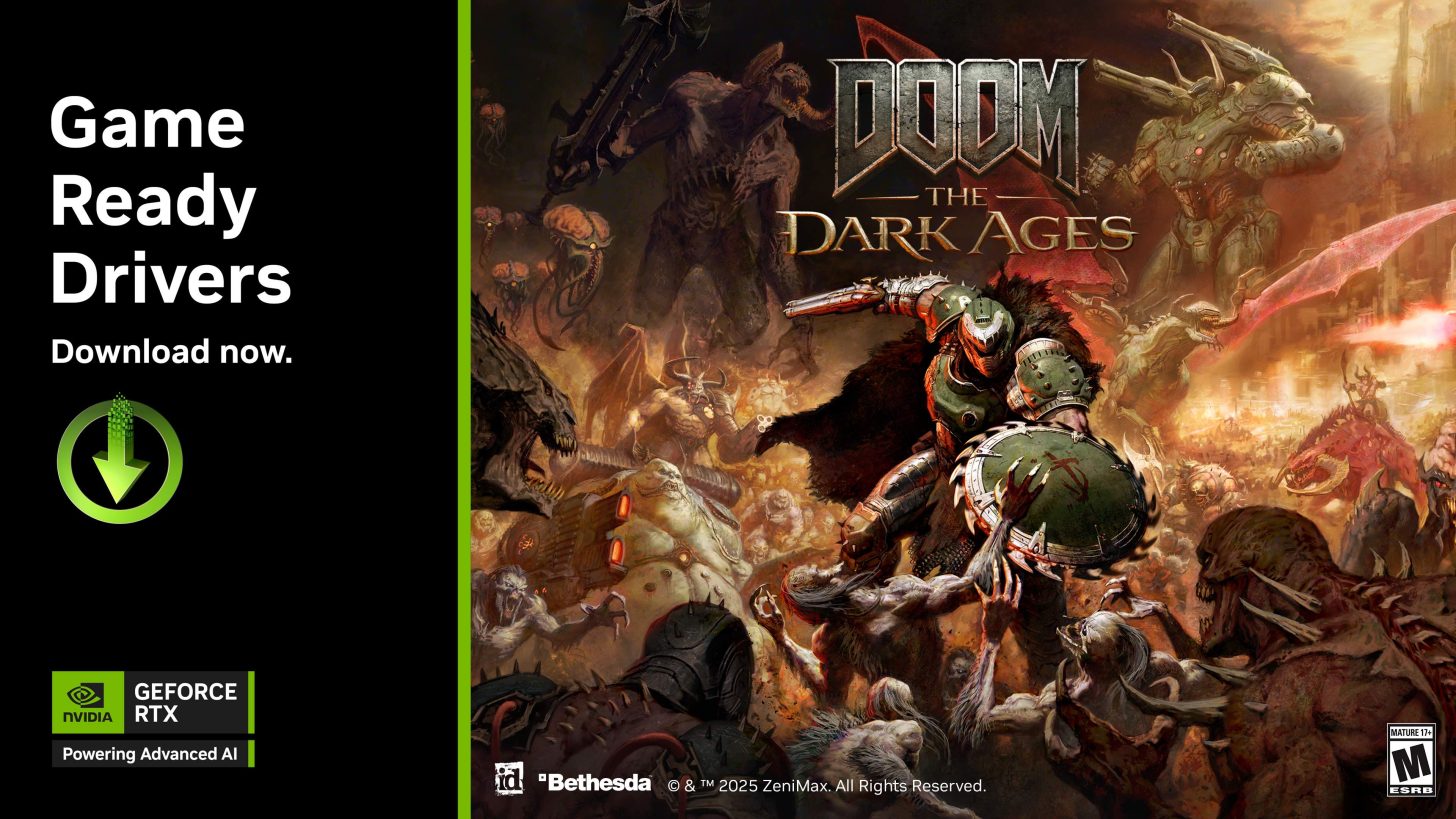 NVIDIA GeForce Driver, DOOM The Dark Ages, Early Access, NVIDIA GeForce Driver for DOOM: The Dark Ages, RTX 30 Series, RTX 40 Series, DLSS 3.0, Ray Tracing